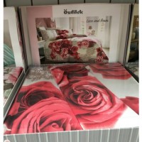 Lenjerie de pat dublu din Bumbac 100% Ranforce Lace and Roses